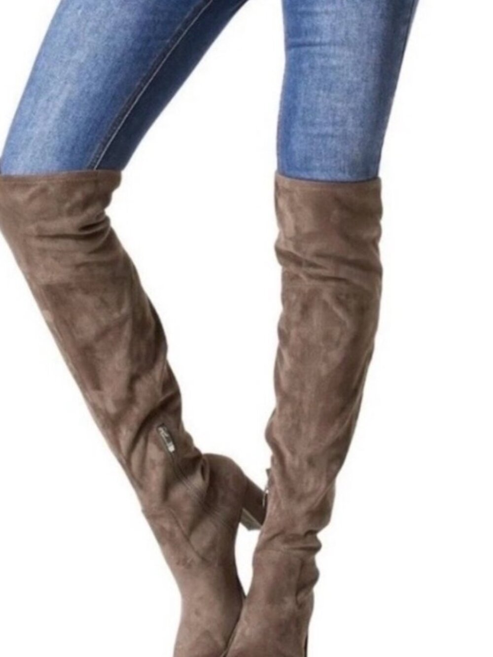 NWT Women's Marc Fisher Brown/Taupe Faux Suede Over the Knee Boots. Size 7